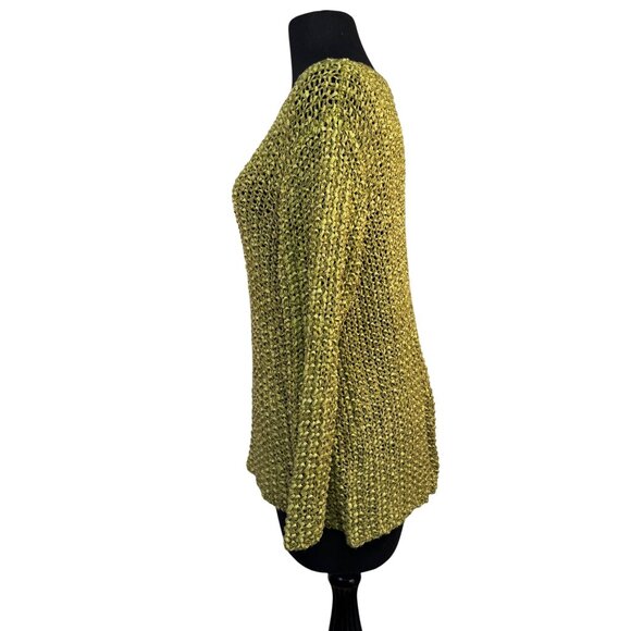 Sigrid Olsen Sport Womens Size Large Avocado  Green Loose Knit Sweater - Picture 3 of 8
